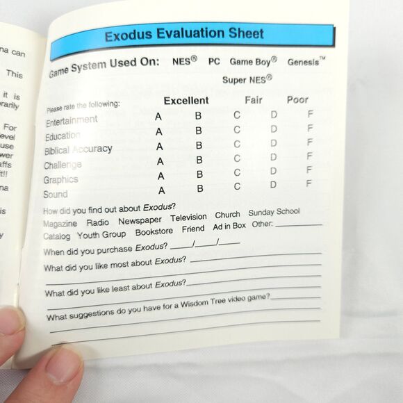 Exodus Journey to the Promise Land Game Boy Instruction Manual Booklet *Only* - Picture 6 of 6